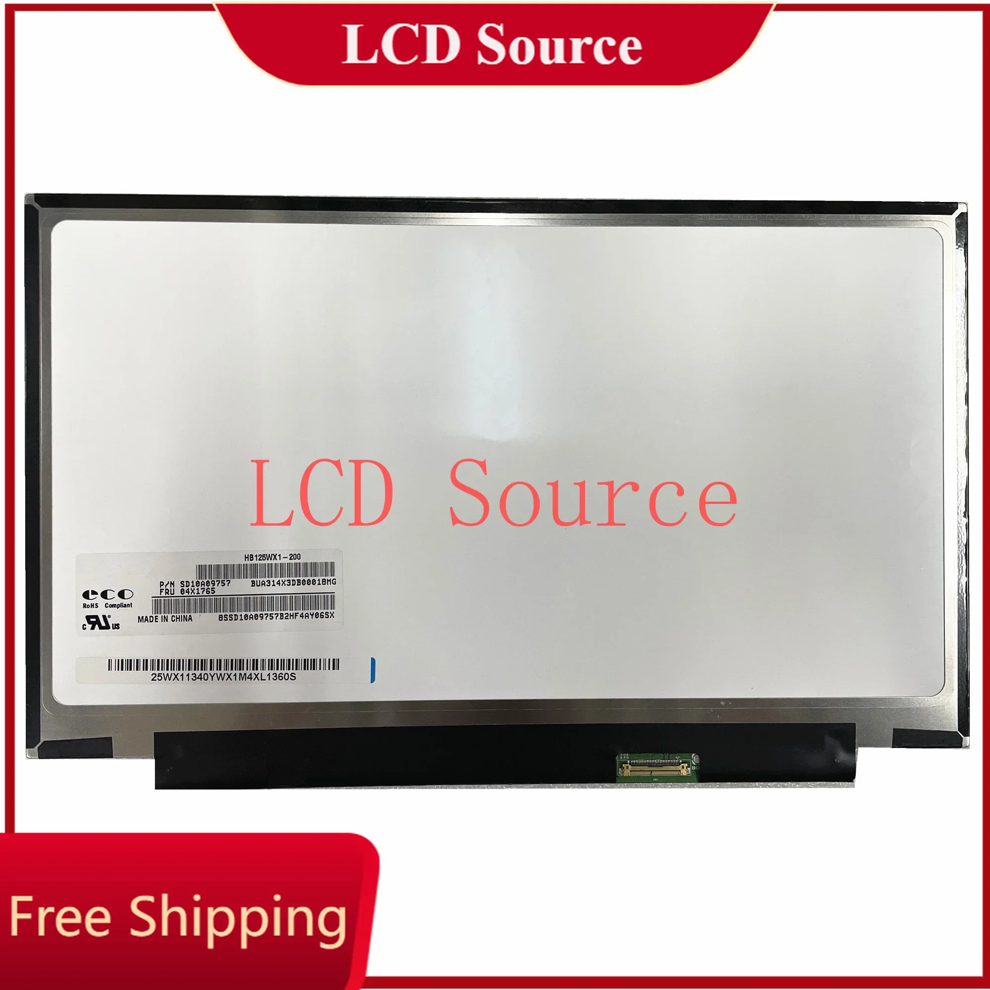 

HB125WX1-200 fit B125XTN01.0 LP125WH2 TPH1 M125NWN1 12.5'' 1366*768 EDP 30 Pins with no screw holes Laptop LCD Screen