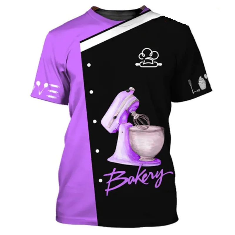 1 Piece Custom Your Picture Baker 3D Print Pastry Chef T-Shirt Women Men Streetwear Workwear Tshirts T Shirts Harajuku Tees Tops
