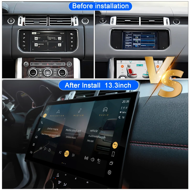 For Range Rover L405 L494 13-17 Android 13 13.3-inch car radio multimedia video playback GPS navigation stereo 4G WIFI DSP