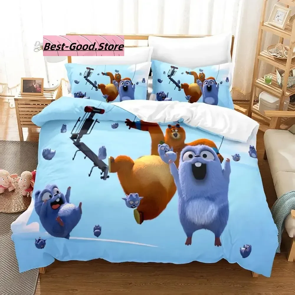 Grizzy and The Lemmings Bedding Set Single Twin Full Queen King Size Bed Set Aldult Kid Bedroom Sheet set 3D Print Cartoon