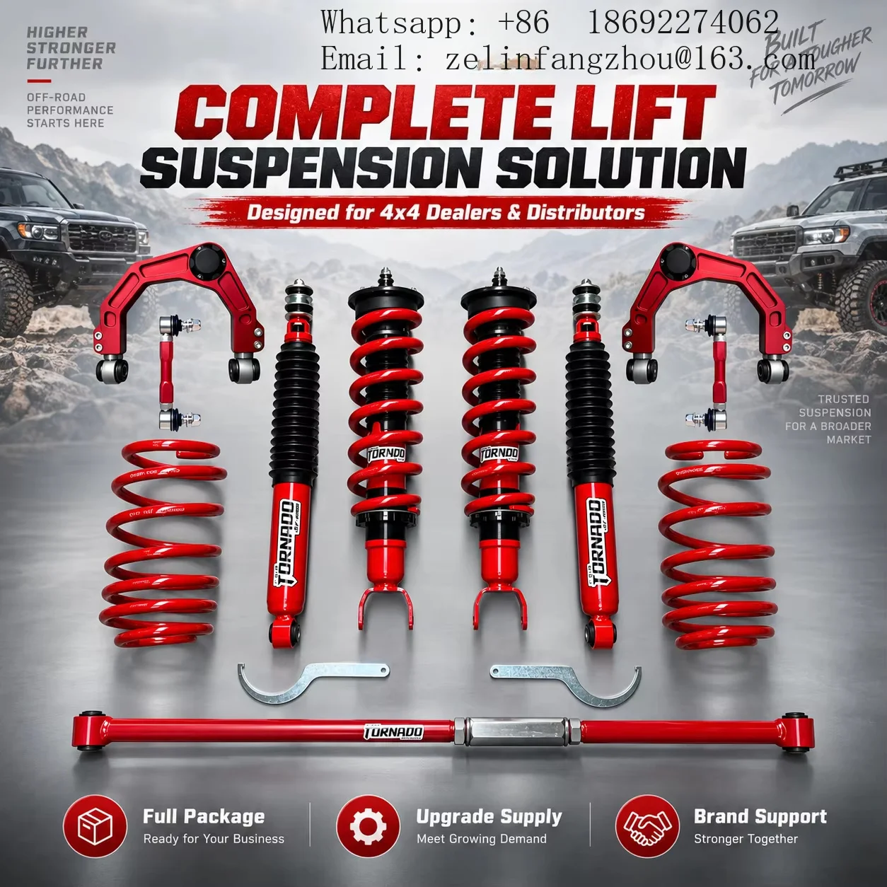 Adjustable TD65 Coilover Shock Absorber Kit for Nissan Patrol Y62 Compression Rebound Off Road 4x4 Lifted Heavy Duty