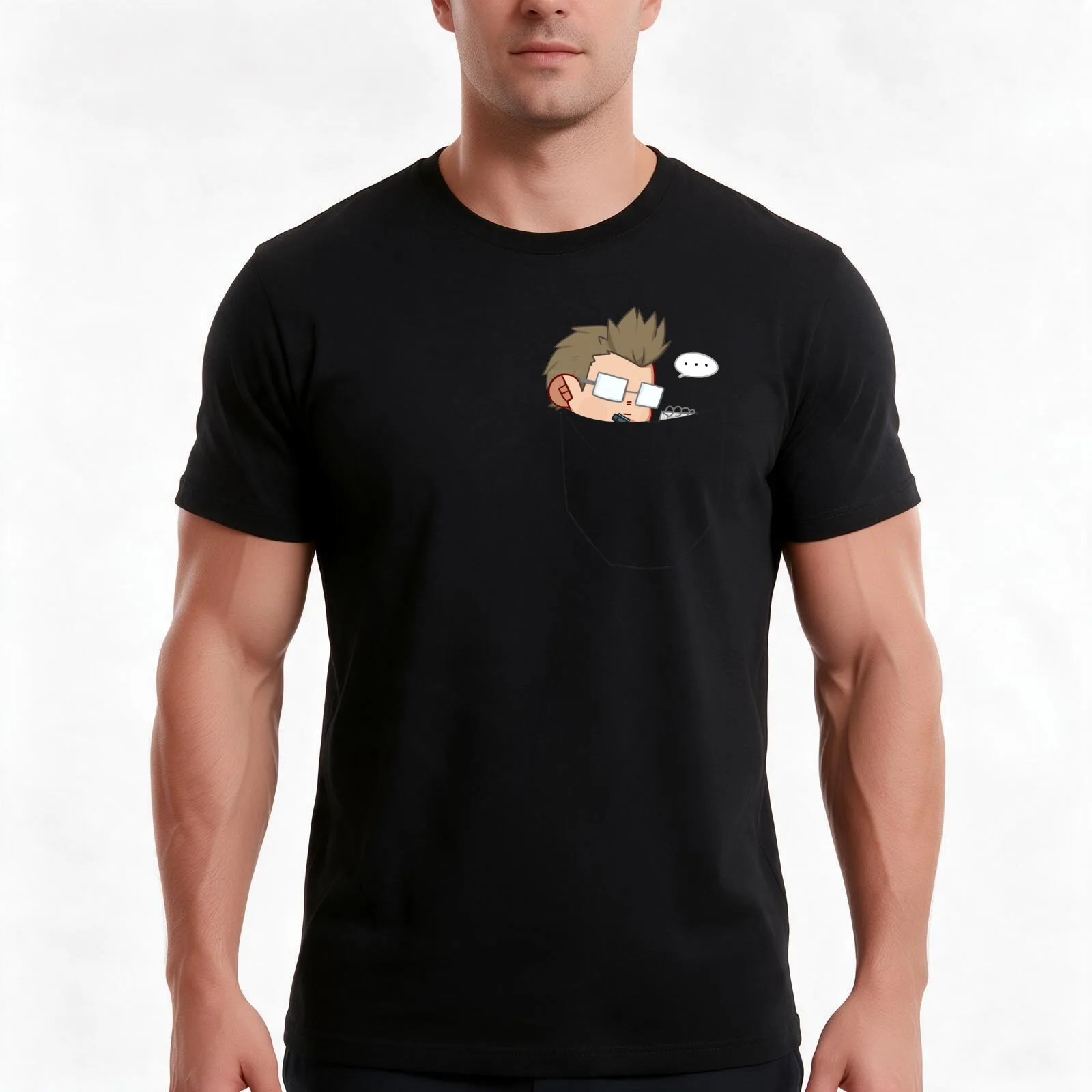 Pocket Ignis T-Shirt, Summer Casual Cotton Tee, Oversized Streetwear Tops, Vintage Graphic Print, Loose Fit Short Sleeve