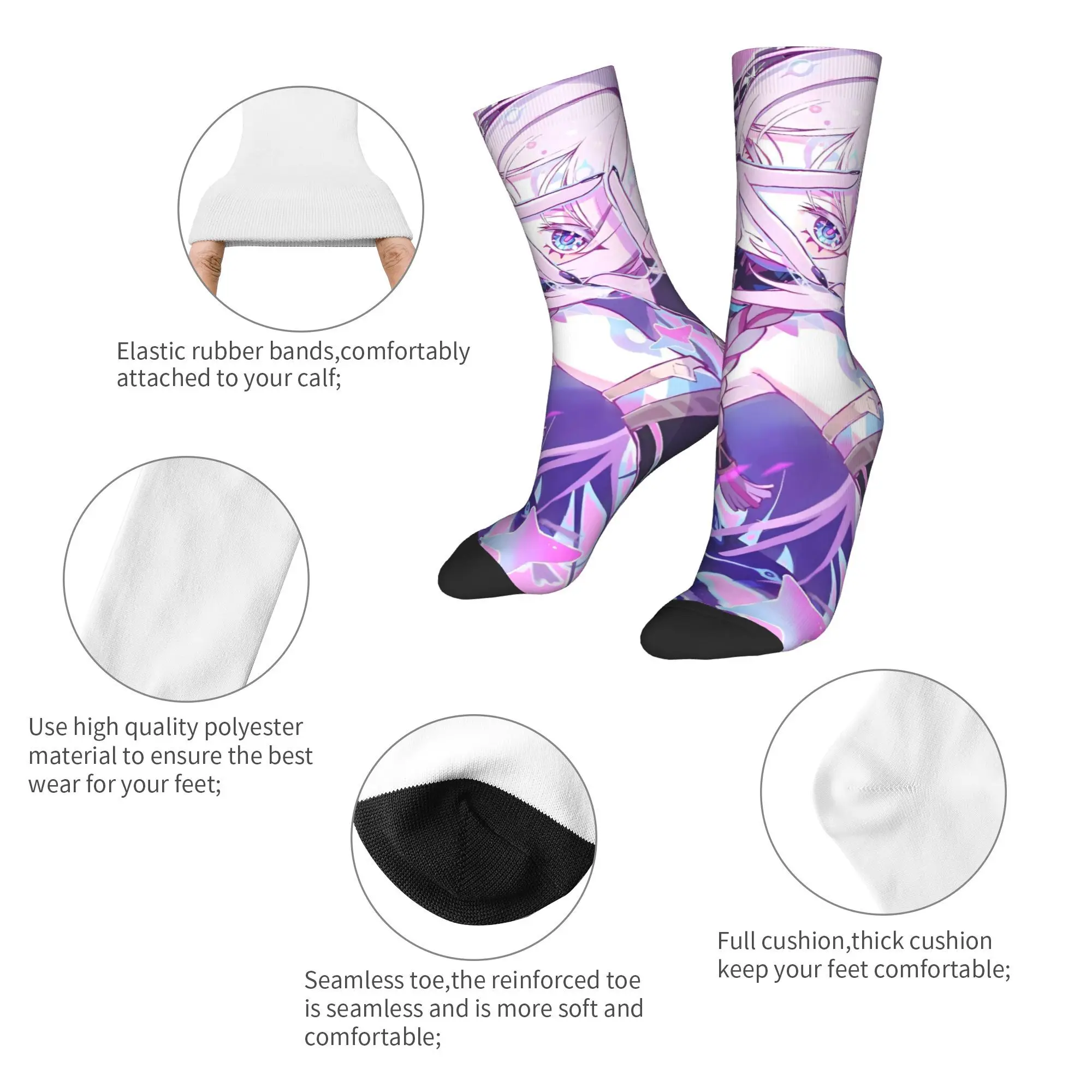 أنيمي لعبة Genshin تأثير الجوارب الخريف جوارب عادية للجنسين الرجال جوارب عالية الجودة تصميم الجري الرياضة عدم الانزلاق الجوارب