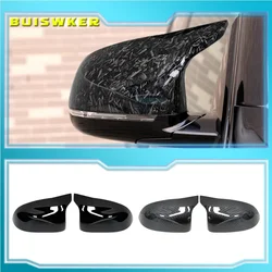For BMW F25 X3 F26 X4 F15 X5 F16 X6 2014 15-18 Bright Black Caps Carbon Fiber Style Auto Car Rear View Side Mirror Cover Trim