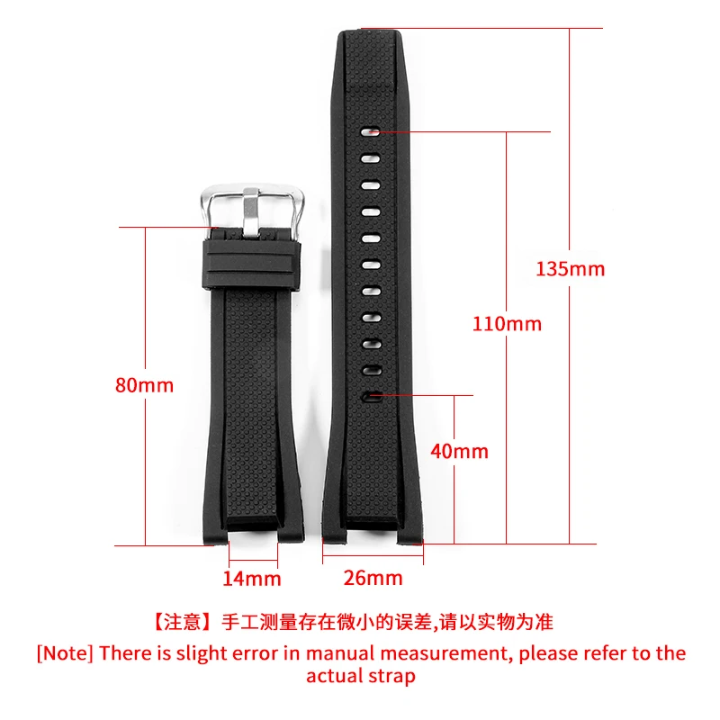 For Casio Gst100 Silicone Concave Interface Watch Strap Original GST-W300 400g S120 B100 Men Staless Steel Buckle Accessories