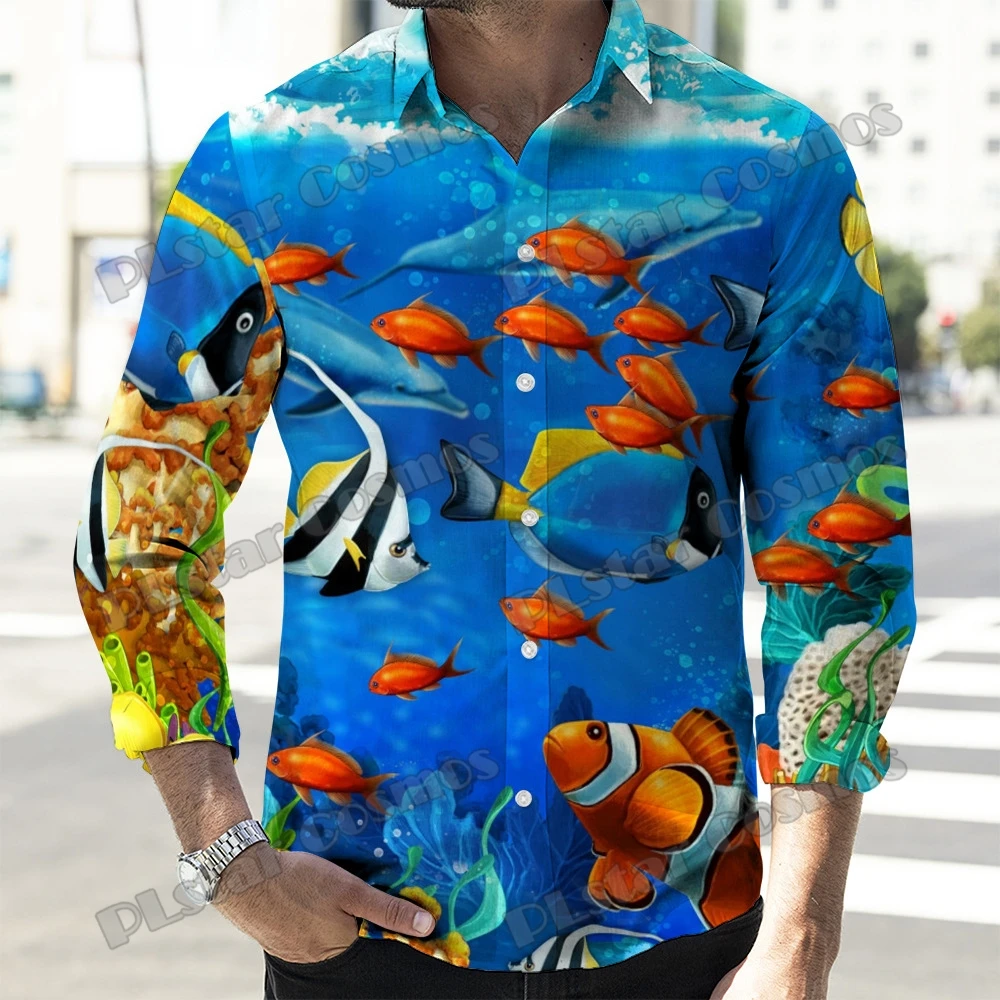PLstar Cosmos Palm Trees at Night 3D Printed Fashion Men's Long Sleeve Button Down Shirts Spring Casual Lapel Shirt CXS39