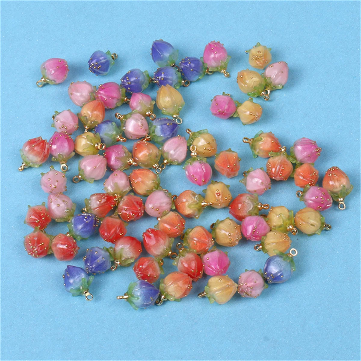 ZW41 Strawberry Resin Necklace Pendant Handmade Hairpin Bracelet Necklace Handmade Diy Material Earrings Jewelry Accessories