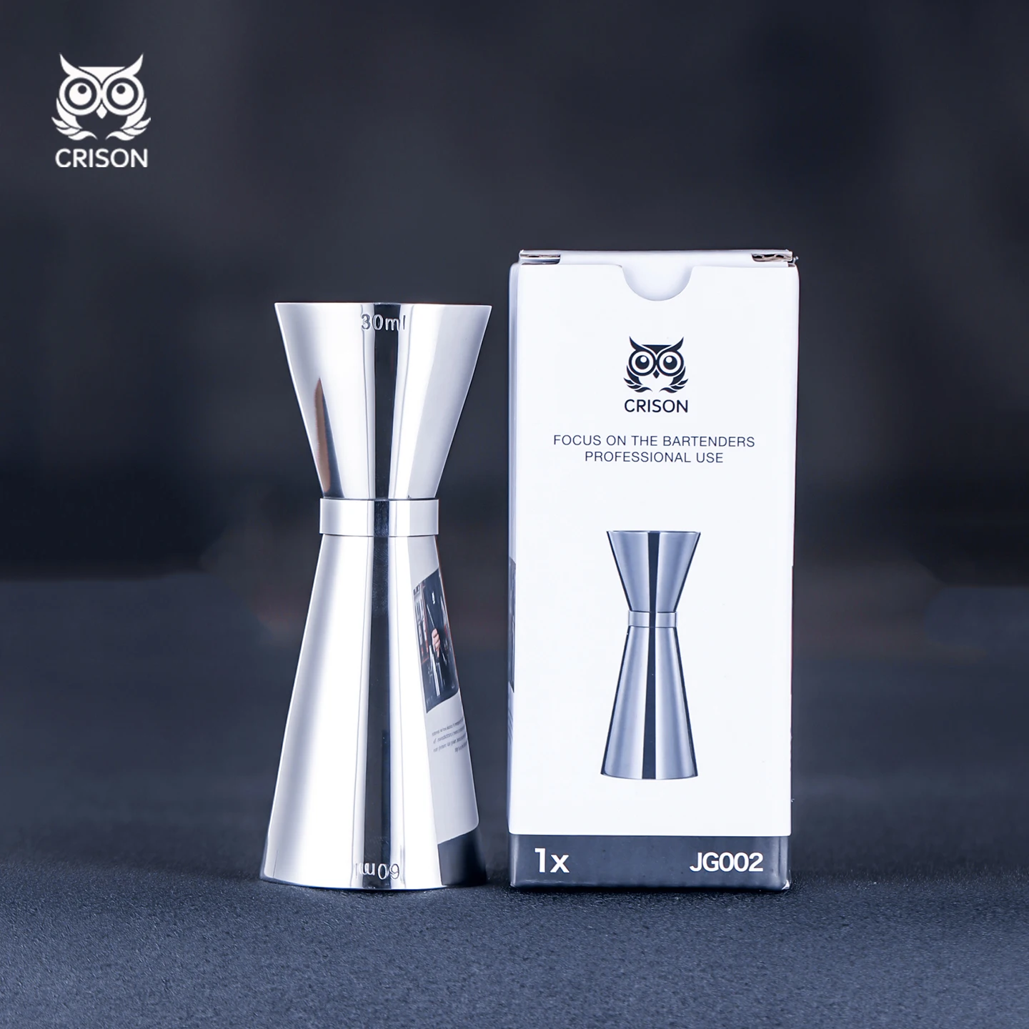 

CRISON Stainless Steel Jigger for Cocktail Bar Measures Essential Bar Tools Accessory