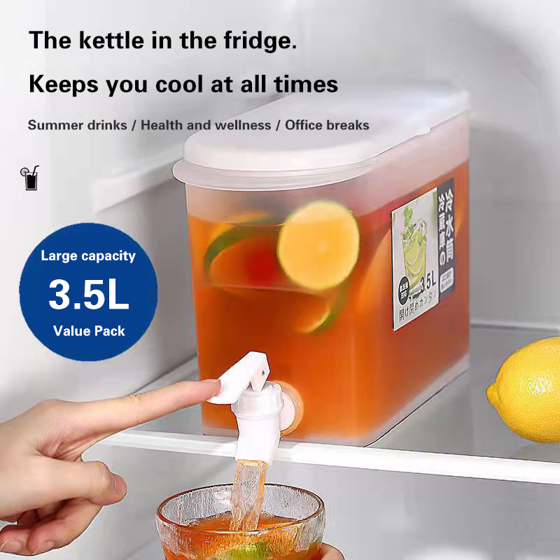  3.5/5L Cold Water Bucket With Faucet Fruit Juice Drink Refrigerator Jug Dispenser Water Kettle Container Fridge Pots Pitcher 