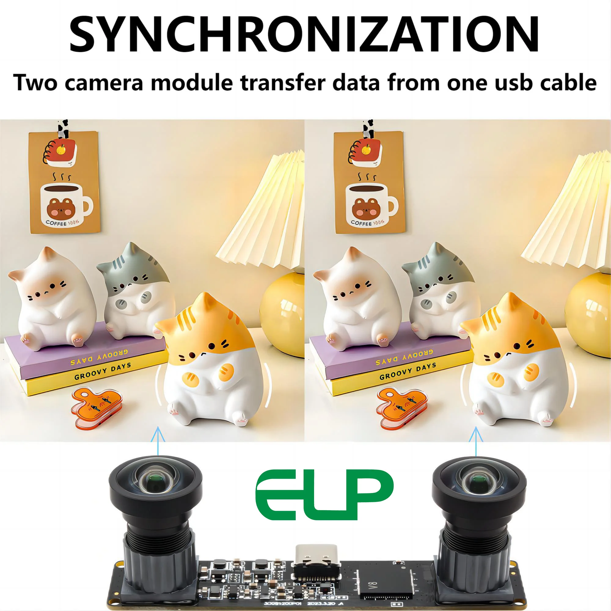 120FPS 60FPS Global Shutter USB Camera Color Synchronization Stereo Camera Module No Distortion Dual Lens Mini Robot Webcam