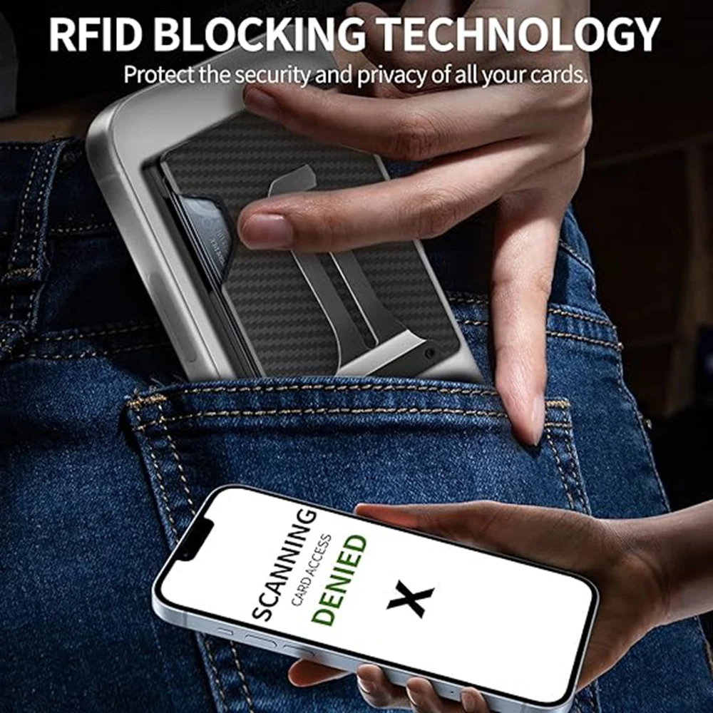 MagSafe Magnetische Metall-Handyhülle mit AirTag-Fach, Kartenhalter, RFID-Blockierung, Geldklammer und Magnetischem Kartenetui für iPhone 12 bis 16 – Detail 11