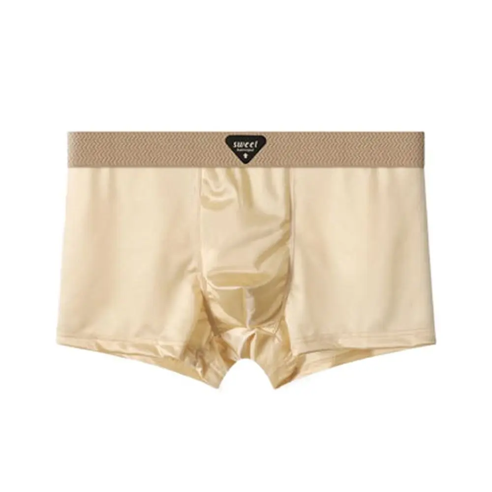 4 قطعة تنفس رقيقة الحرير الحرير سراويل داخلية للرجال منتصف الخصر سلس الحرير الجليد الملاكمين الملابس الداخلية الملابس الداخلية للرجال الرجال