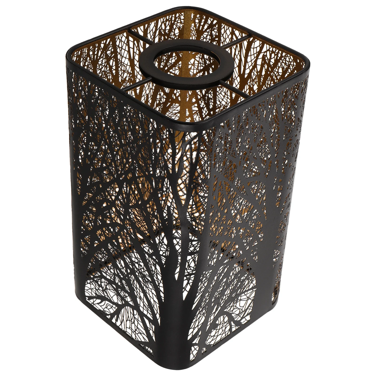 

Lamp Shade Hollow Carved Tree Pattern Rectangular Light Cover For Floor Table Lamp Bedroom Decorative