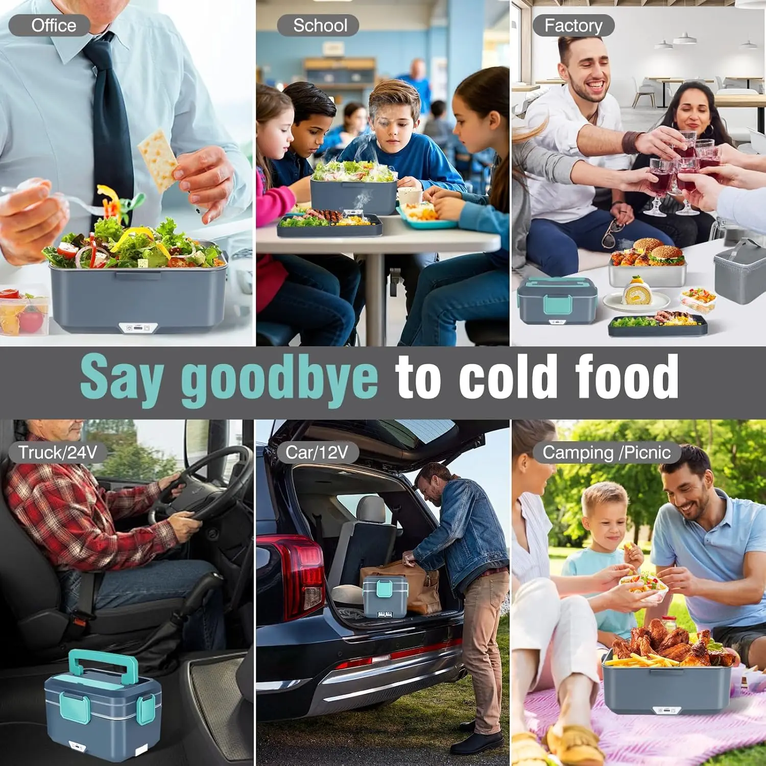 TINSOL Nuovo 3.5L Elettrico Riscaldato Lunch Box Nessun Acqua Riutilizzabile Cibo Riscaldato Lunch Box Auto Lavoro Riscaldatore Per Il Pranzo 90W Riscaldamento Veloce