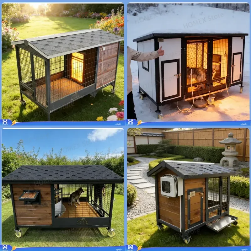 Waterproof Insulated Dog House with Baffle Double Heating System Easy to Clean Outdoor Pet Kennel Custom Logo Winter Warm