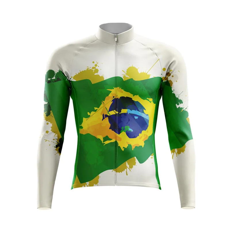 Cycling Jersey Brazil Mens Long Sleeve High Quality Bike Jersey Men Cycling Long Sleeve Sportwear Team Racing Bicycle Shirt Man