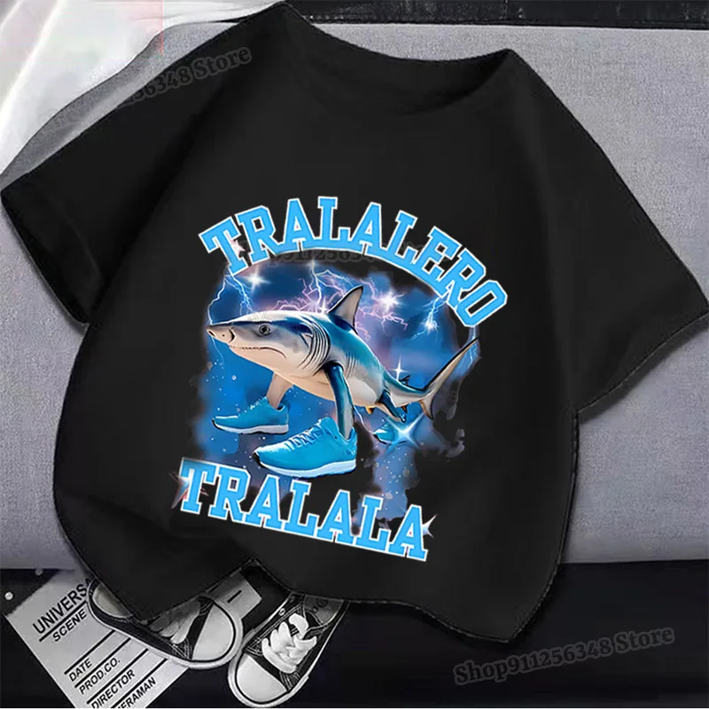 تي شيرت Brainrot الإيطالي للأطفال ملابس مطبوعة على شكل حيوان الدماغ Meme Tung Sahur Chimpanzini Bananini Burbaloni Lul Baina #5