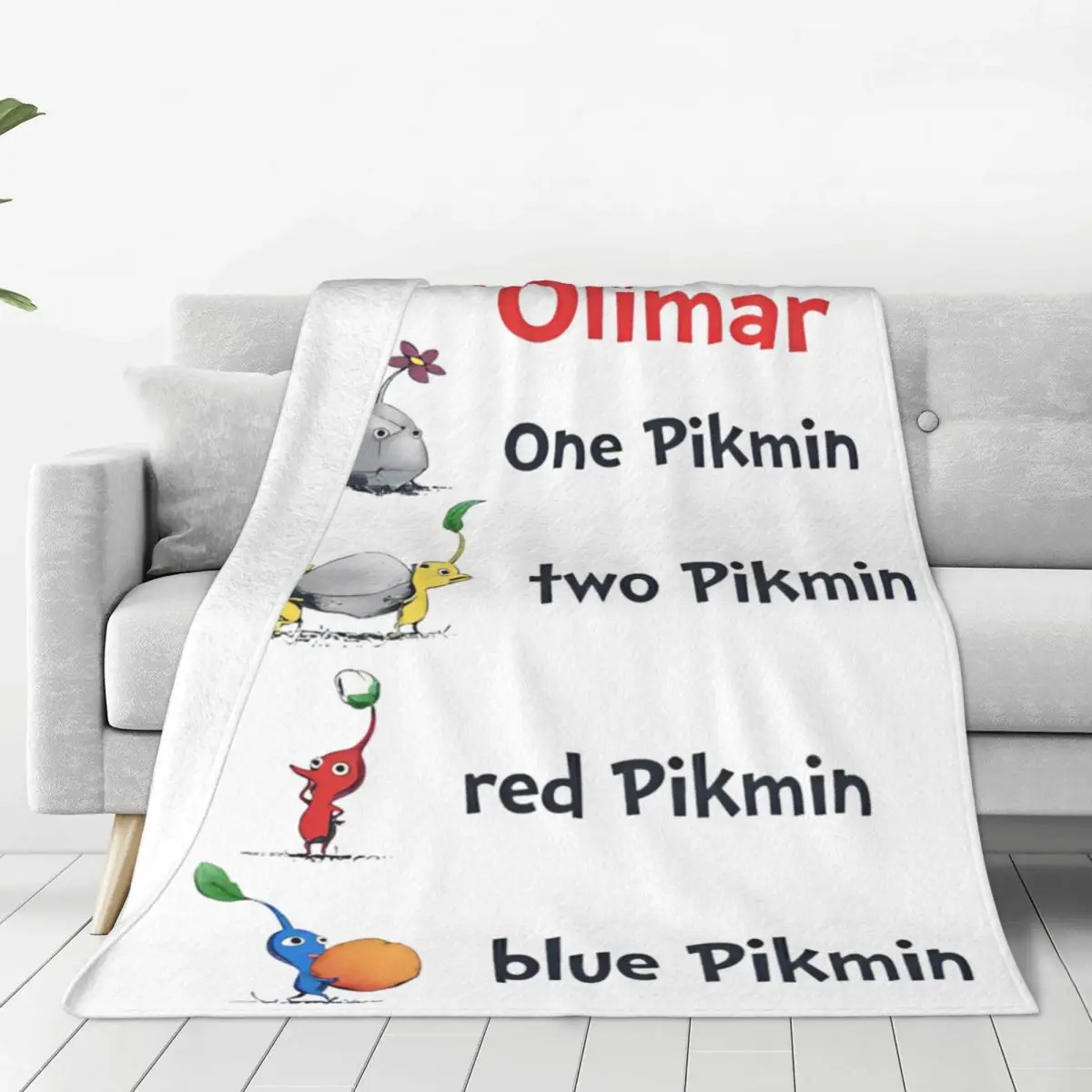 Relax Pikmin Seuss Video Game Blanket Merch Sofa Decorative Pop Culture Blanket Throw Warm Flannel for Office