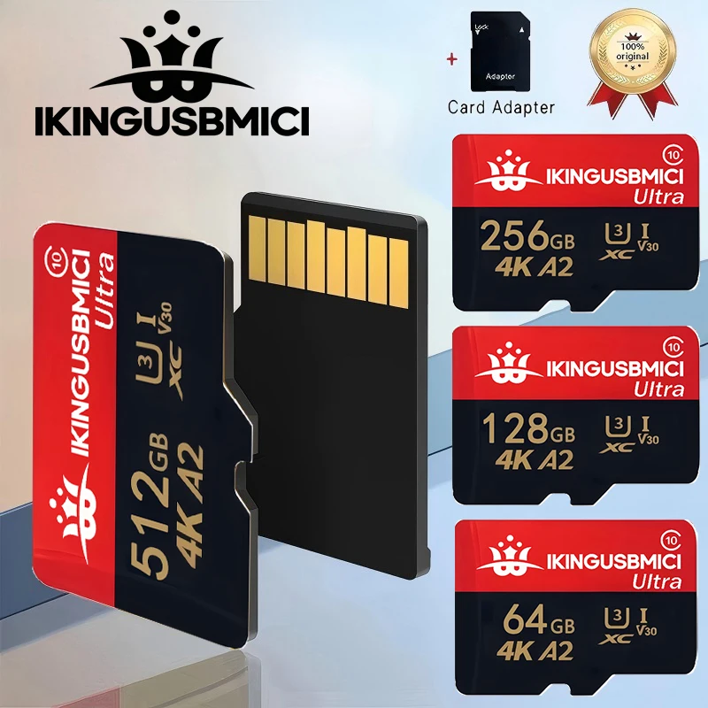 Tarjeta de Memoria de Alta Velocidad Clase 10 para Smartphone, Mini SD de 32-64-128-256-512 GB, Duradera, Calidad U3, Rápida y de Alta Calidad