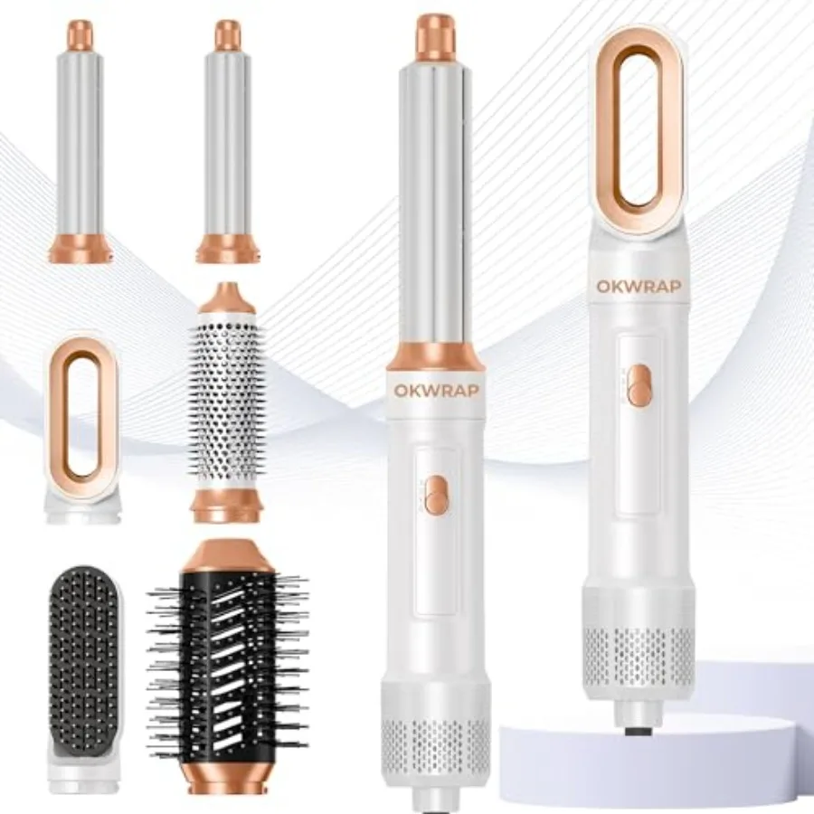 

6 in 1 Blow Dryer Brush Air Curling Iron Round Brush Blow Dryer 800W Ionic Hair Dryer Brush for Women Hot Air Brush Hair Stylin