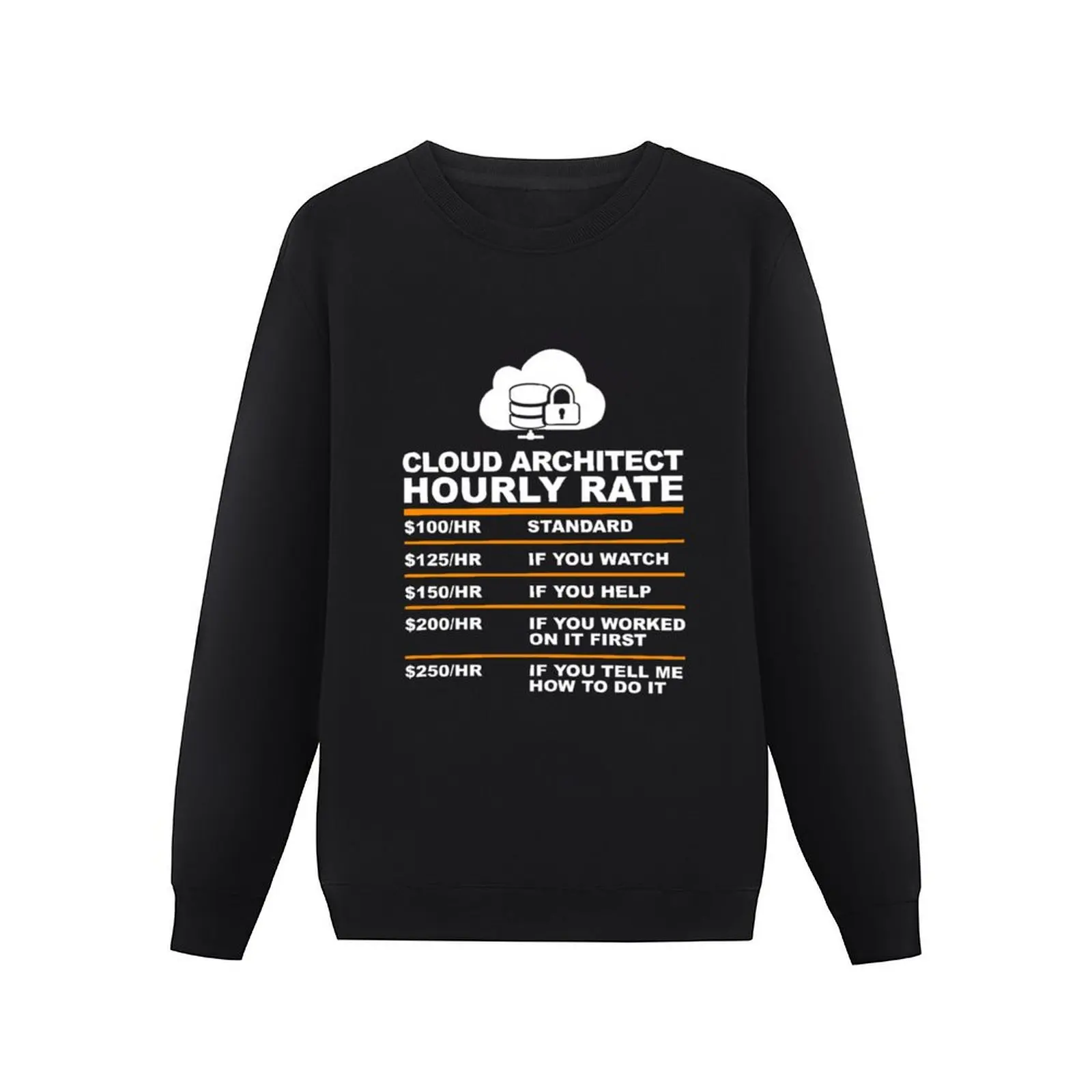 CLOUD ARCHITECT HOURLY RATE usd Pullover Hoodie men's clothing hooded sweatshirt for men