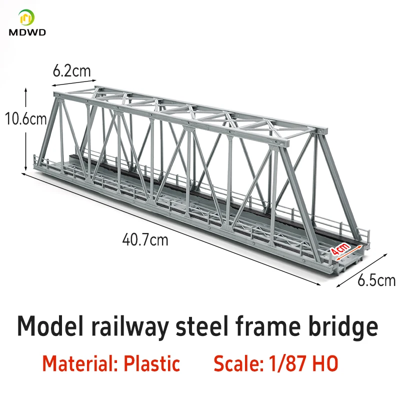HO Scale 1:87 Railway Truss Girder Bridge Model Plastic Steel for Model Train Track Diorama Layout Scene DIY Building Accessory