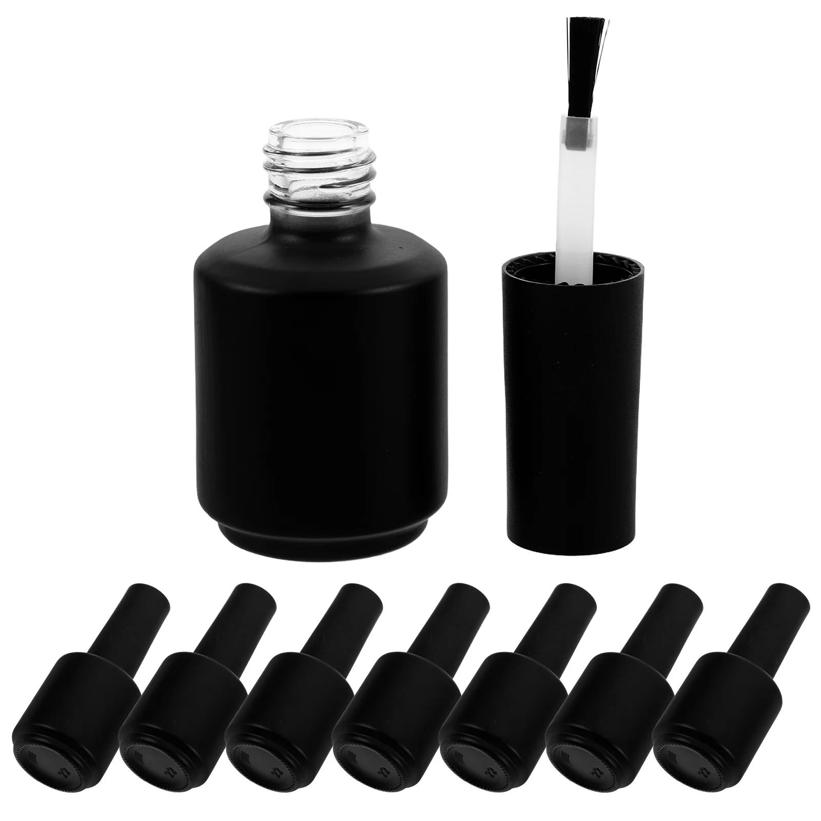 

8Pcs Nail Polish Bottles 15ml Matte Frosted Glass with Brush Cap Refillable Empty Nail Gel Storage Jars Empty Gel Polish Bottles