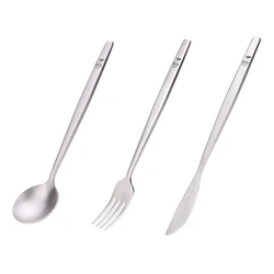 Keith Titanium Portable Spoon Fork Knife Steak Western Flatware Kitchen Christmas Party Supplies Dinnerware Travel Cutlery Set