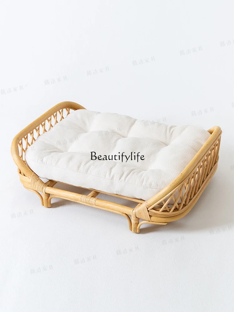 Rattan Dog Bed Nest Small and Medium-Sized Dogs Winter and Summer Four Seasons Universal Cat Nest Pet Bed