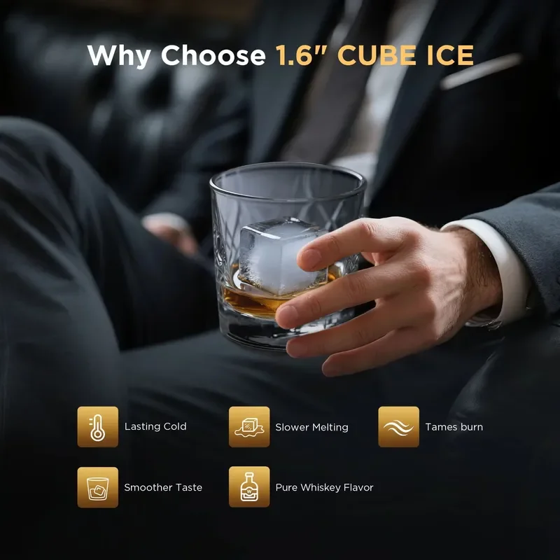 For Electric Big Square Ice Blocks 40mm Countertop Ice with Self-Clean Function for Hotel Use