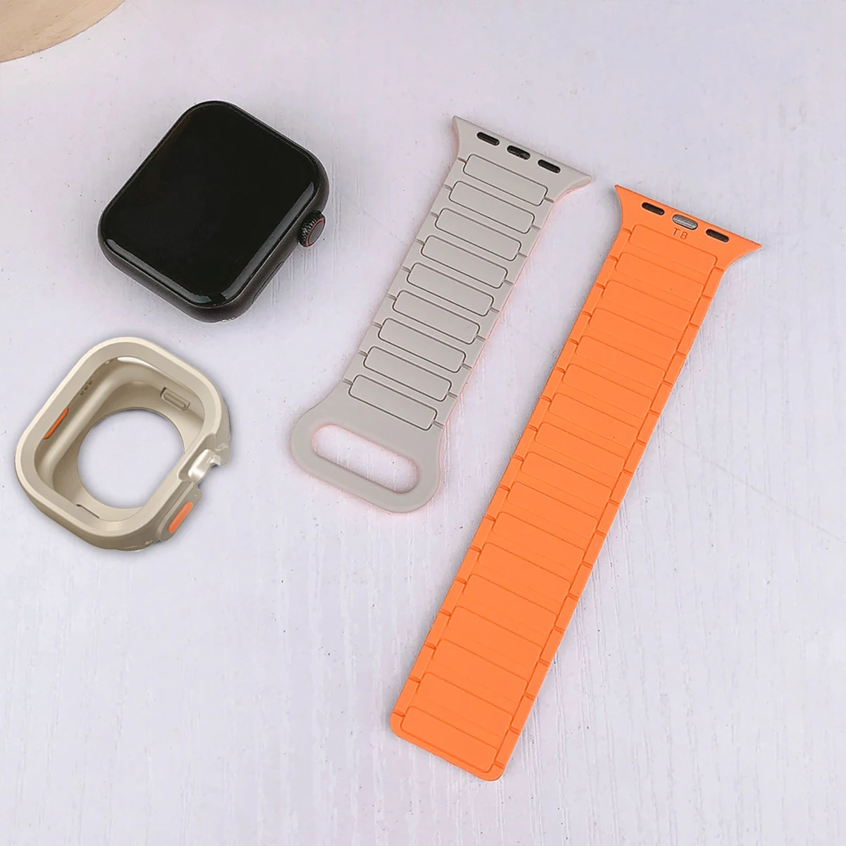 Magnetic Strap+Case for Apple Watch Ultra 2 49 42 45 44 S10 46mm silicone Band cover for IWatch Series 9 8 7 6 5 4 42mm 40 41mm