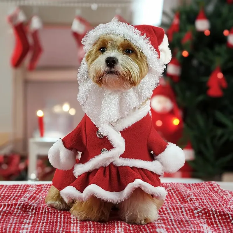 NEW Arrival Christmas Festival Pet Costumes Puppy Party Dress Cute Dog Clothes Holiday Winter Clothes Factory Wholesale Oem Odm