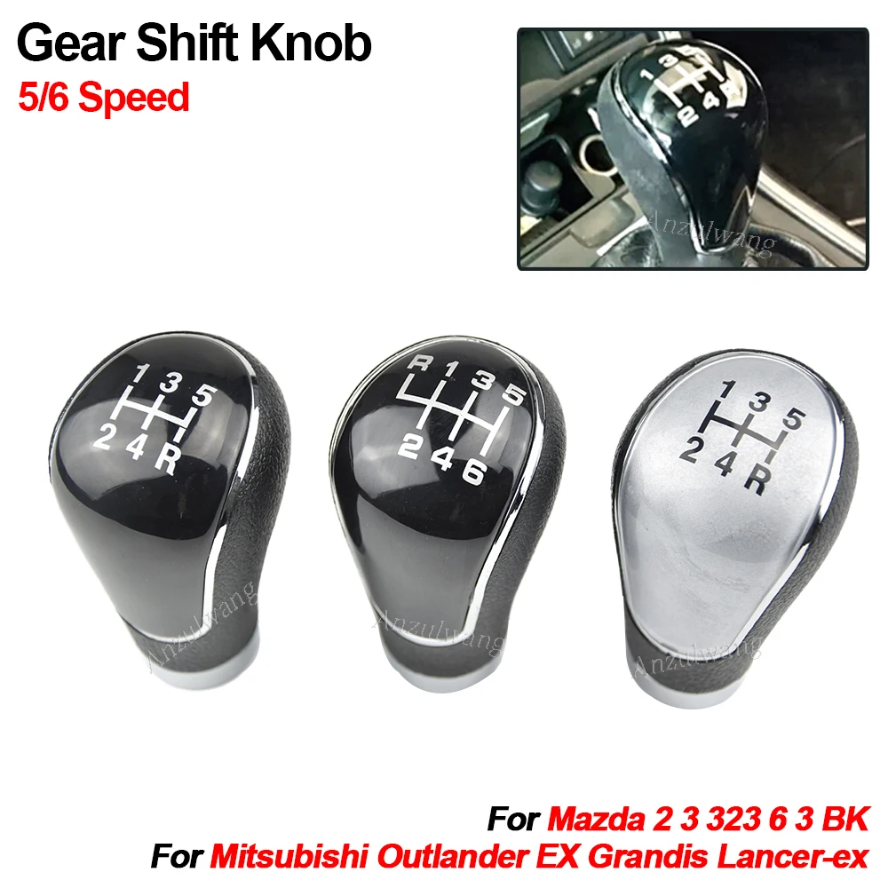 Car 5 6 Speed Manual Stick Gear Shift Knob Lever Shifter For Mitsubishi OUTLANDER EX GRANDIS Lancer-ex For Mazda 2/3/323/6/3 BK