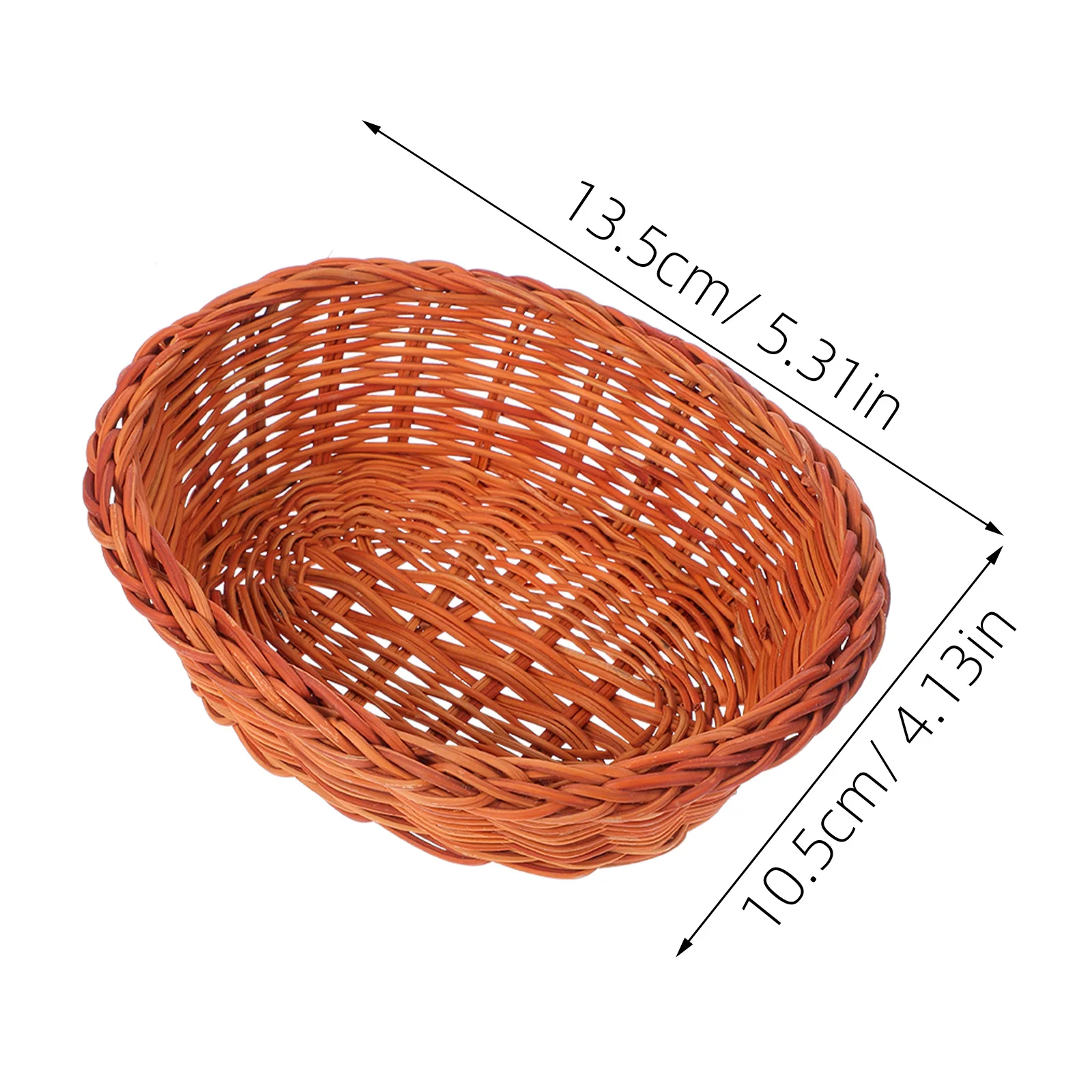 Cesta de pan de mimbre tejida a mano, organizador pequeño ovalado, mostrador de cocina, cesta de almacenamiento de aperitivos y galletas de frutas, cestas de comida, 10 Uds.