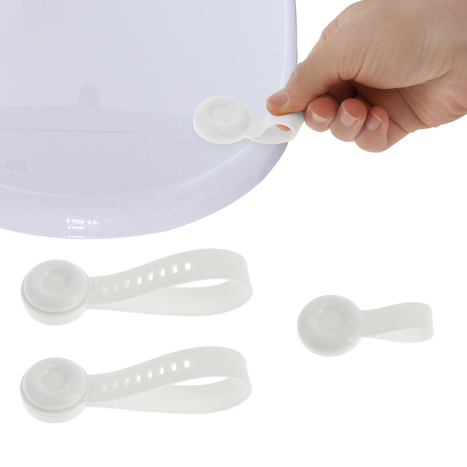 4Pcs Toilet Seat Lifters Silicone Buckle Design Toilet Lid Handle Multifunction Self-Adhesive Cabinet Door Handle Avoid Touching