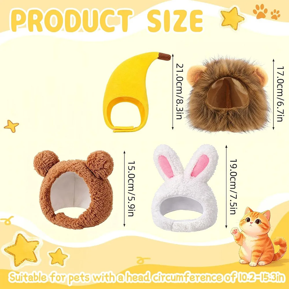 Random 5 PCS Cute Cat Costume Hats Dog Hats – Funny Hat for Cats Dogs Small Pets Birthday Costume