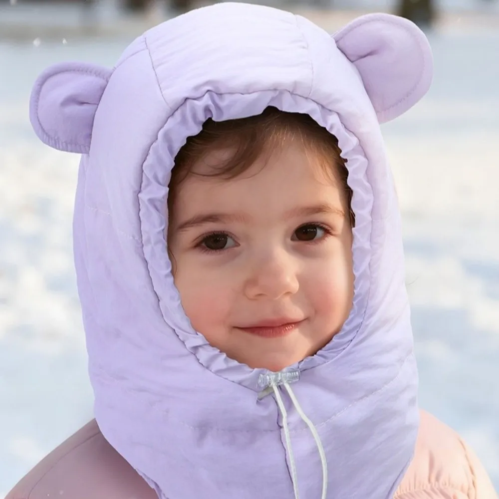 

Fashion Solid Color Balaclava Hat Hood Thermal Children Windproof Cap Scarf Adjustable Winter Ear Protection Cap Sports