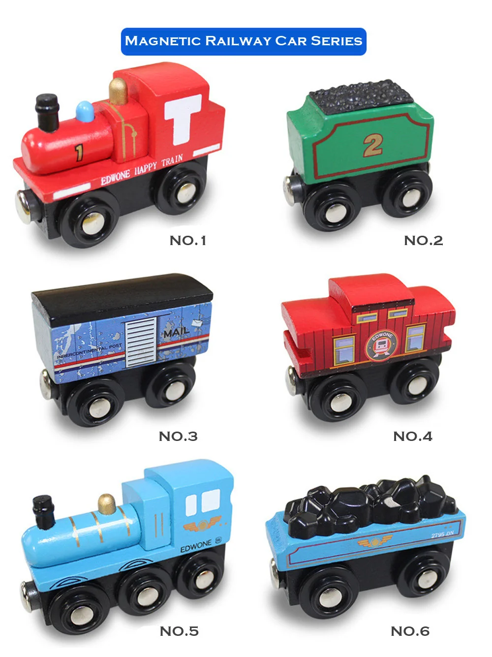 1 Stück Magnetische Spielzeugeisenbahn Holzzug Lokomotive Auto LKW Eisenbahnzubehör Passend für Holzschienen Spielzeug Geschenke – Detail 3