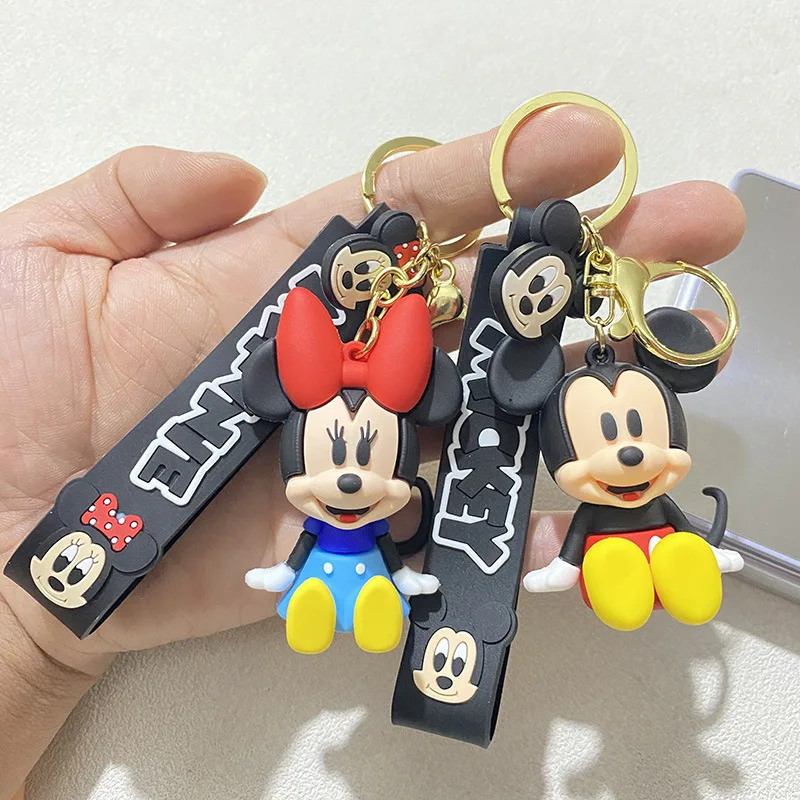 

Cartoon Mickey Mouse Doll Doll School Bag Accessories Keychain Pendant New PVC Anime Winnie The Pooh Gift for Friends