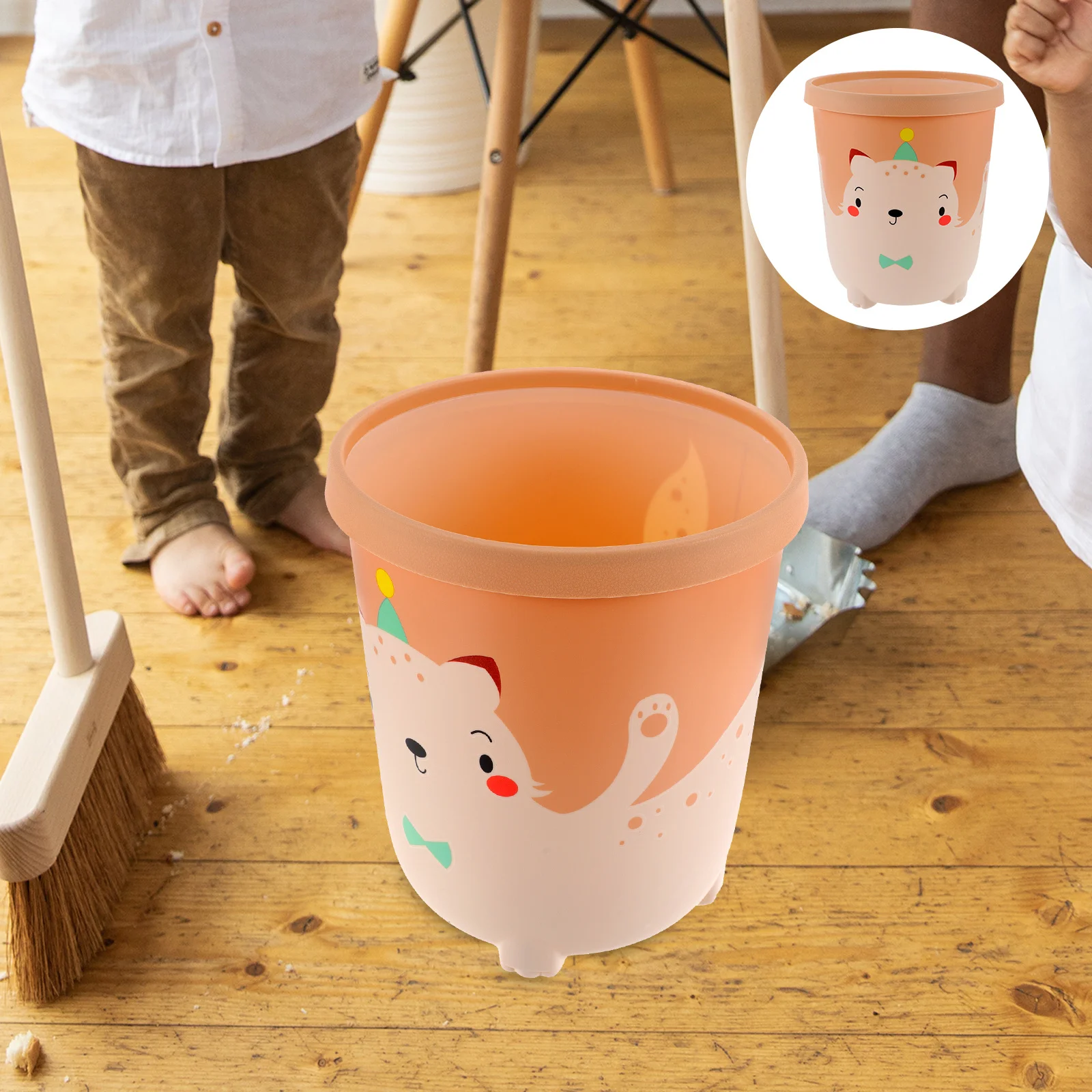 

Cartoon Trash Bucket Adorable Large Capacity Living Room Bedroom Garbage Can Household Multi-Function Storage Bin