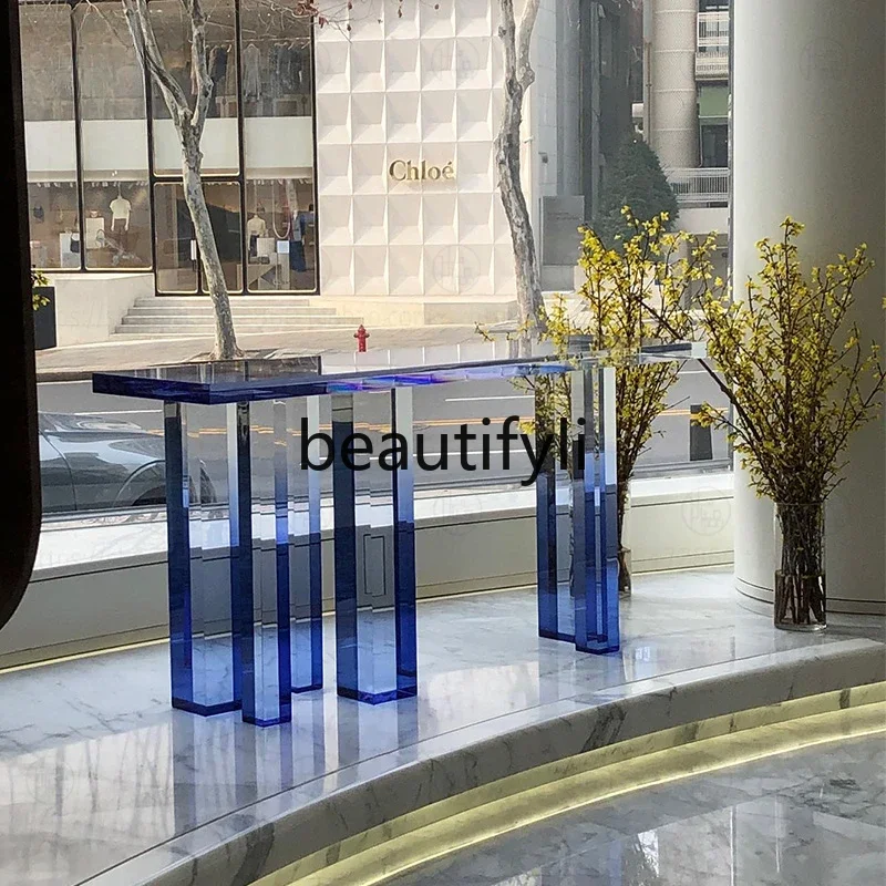

Minimalist wall side view table strip case entry narrow entrance cabinet