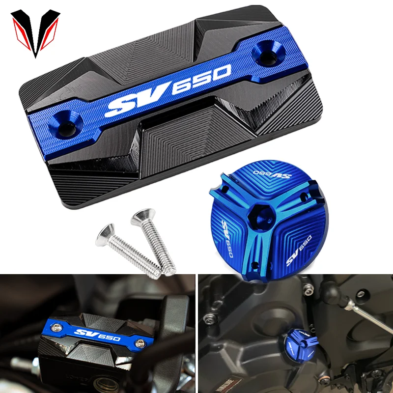 

For Suzuki SV650 SV 650 1999-2023 2022 2021 2020 Motorcycle Accessories Front Brake Fluid Reservoir Cover Egine oil filler Cap