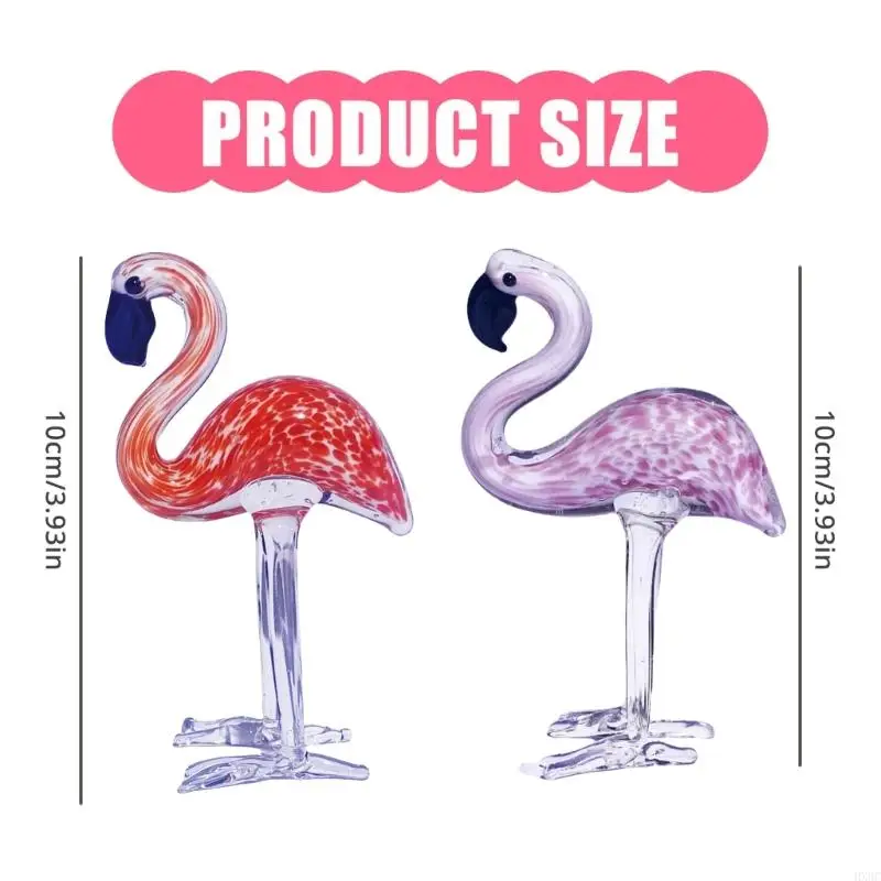 Kaca Artistik Flamingo Figurine Animal Sculpture Ornament untuk Kolektor Hadiah HX6C