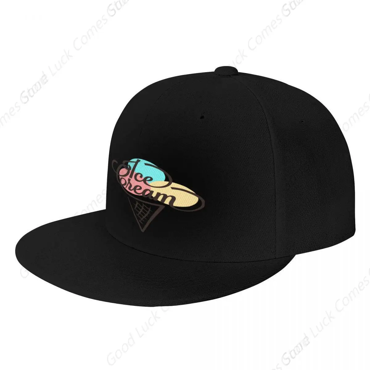 Topi Hip Hop Solid untuk pria, topi Snapback lucu menyenangkan, topi es krim, topi bisbol dapat disesuaikan dengan pinggiran datar polos