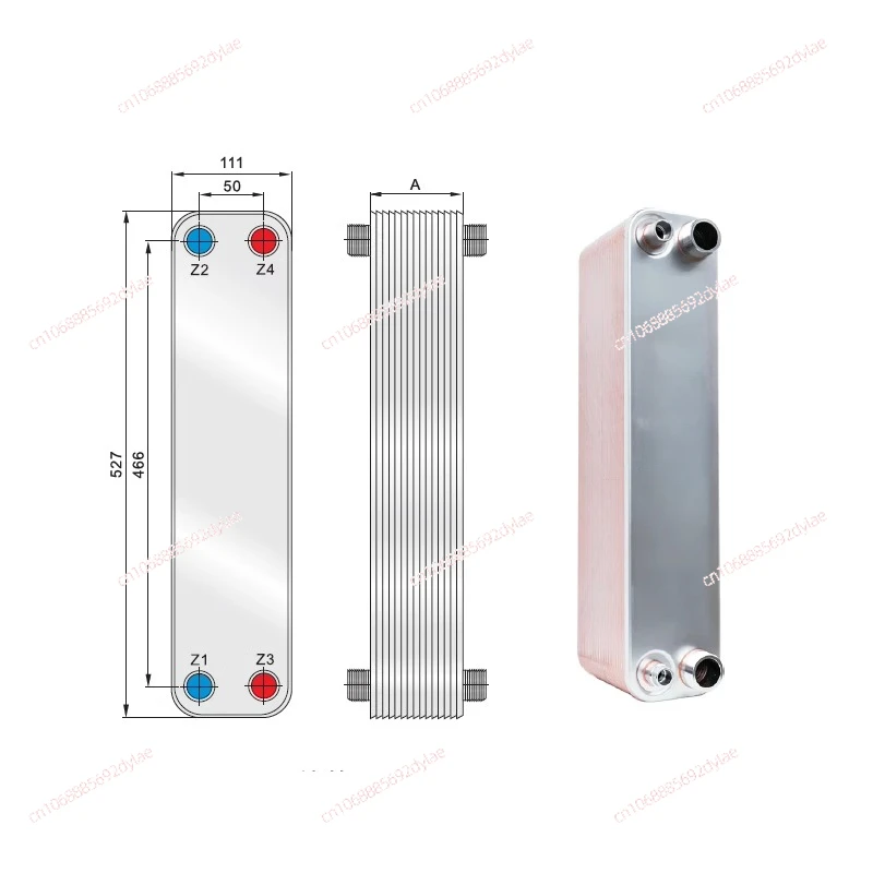 Brazed plate heat exchanger, condenser evaporator, stainless steel plate exchange, air conditioning, heat pump, chiller