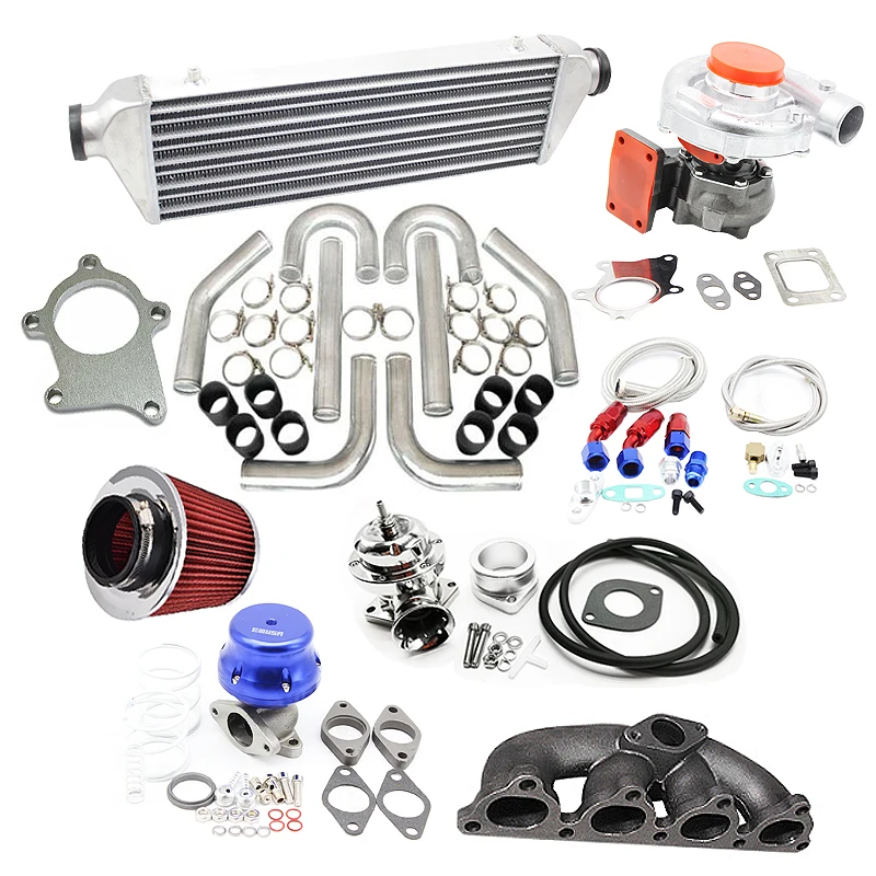 Turbo Kit T3/T4 Fit For Hond@ 88-00 Civ*ic DelSol CRX D15 D16 FMIC