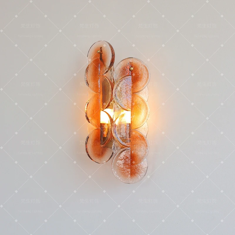 Decorative glass wall lamp Nordic creative bedroom study entrance lamp
