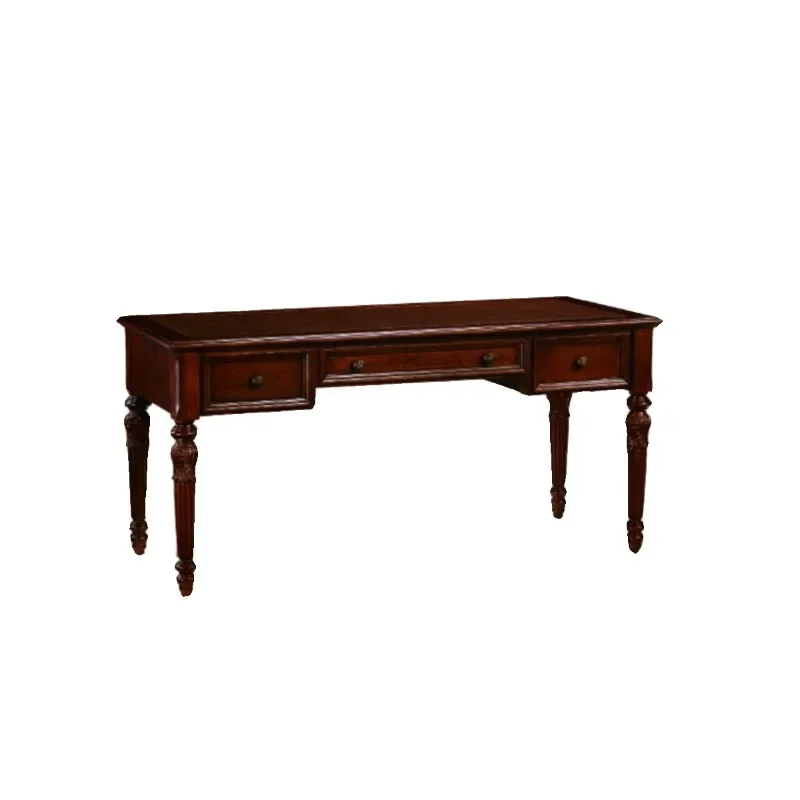 Bureau néoclassique en bois massif, nouveau bureau français victorien pour la maison, bureau d'étude simple et léger, bureau d'écriture de luxe