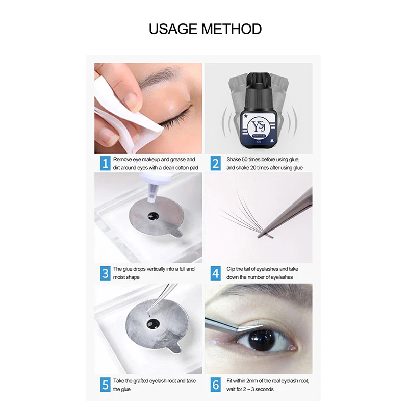 1 Second Fast Drying Strong False Eye Lash Extension Glue Adhesive Retention Low Smell Mink Eyelash Glue Lashes Grafting