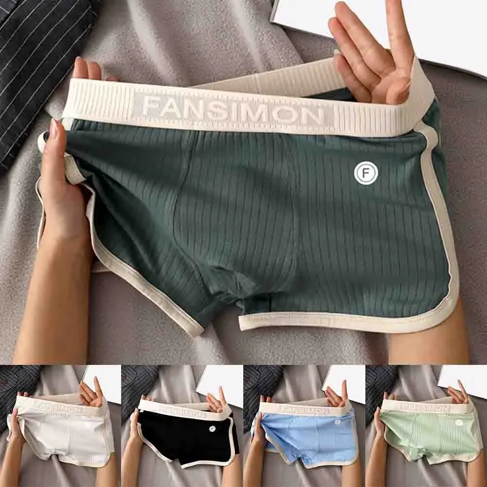 

Sexy Lingerie Men Simple Breathable Sports Underwear Gay Sissy Bulge Pouch Boxers Panties Ultra-Thin Trunks Elastic Underpants
